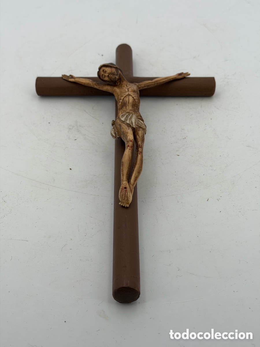 Antig&uuml;edades: Antiguo Crucifijo de Madera - Foto 6