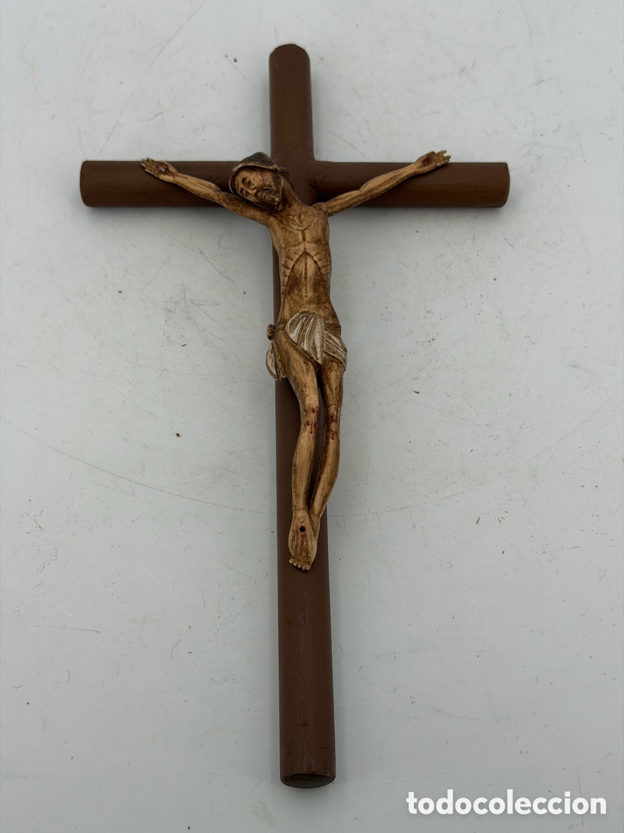 Antig&uuml;edades: Antiguo Crucifijo de Madera - Foto 7