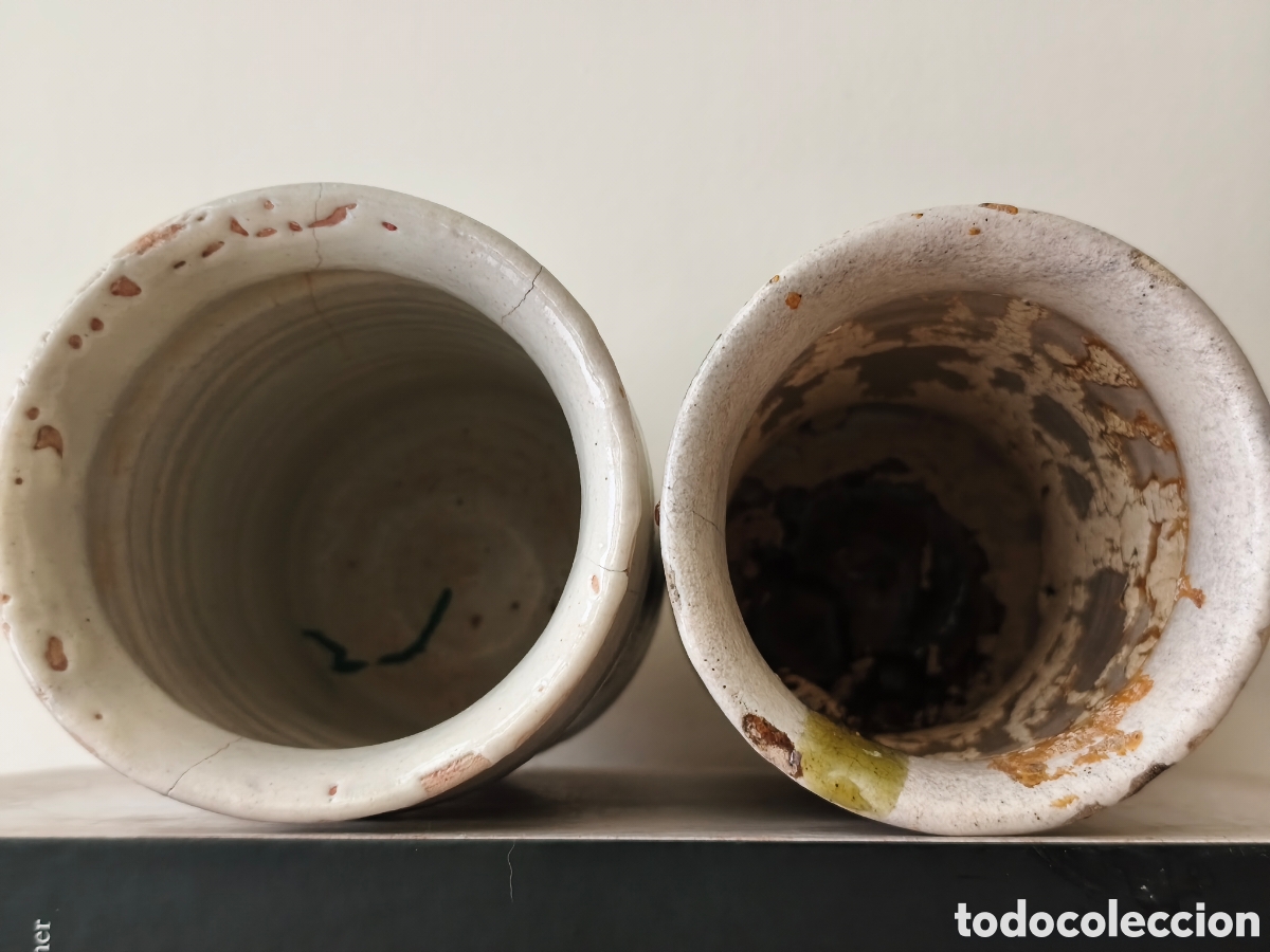 Antig&uuml;edades: Pareja de Albarelos de Almaz&aacute;n - Foto 5