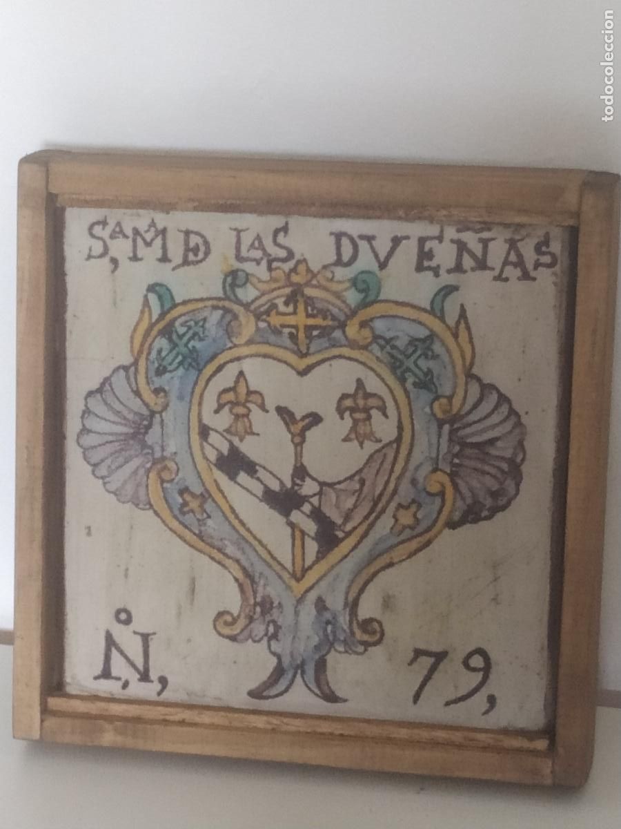 Antig&uuml;edades: Azulejo de propio escudo monasterio del Cister Santa Mar&iacute;a de las Due&ntilde;as Sevilla seg&uacute;n modelo S. XVI