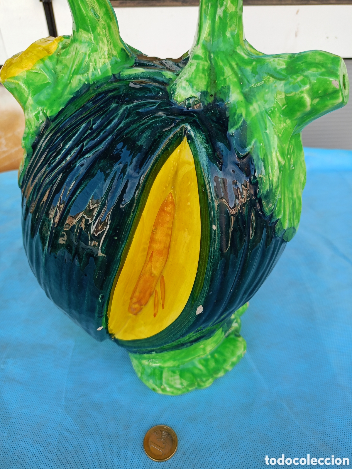 Antig&uuml;edades: ANTIGUO BOTIJO DE MANISES CON FORMA DE MEL&Oacute;N. - Foto 3
