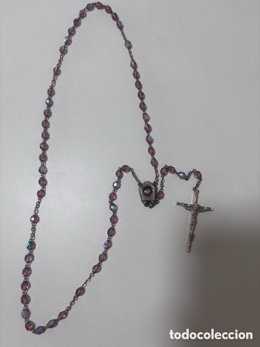 Antig&uuml;edades: Rosario morado y plateado - Foto 1