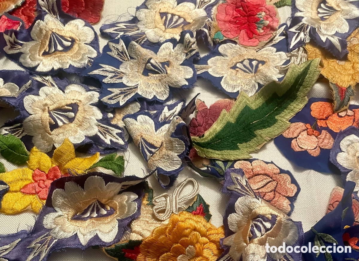 Antig&uuml;edades: Flores Antiguas Bordadas - Foto 5