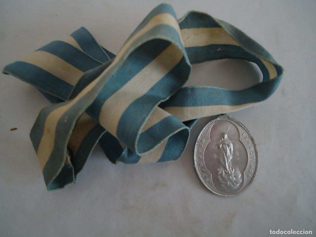 Antiguidades: MEDALLA CON SU CINTA ORIGINAL MARIA INMACULADA. -- 25