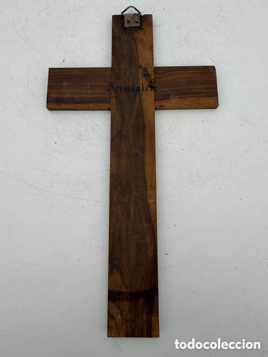 Antig&uuml;edades: Antigua Cruz de Madera Jerusal&eacute;n - Foto 2