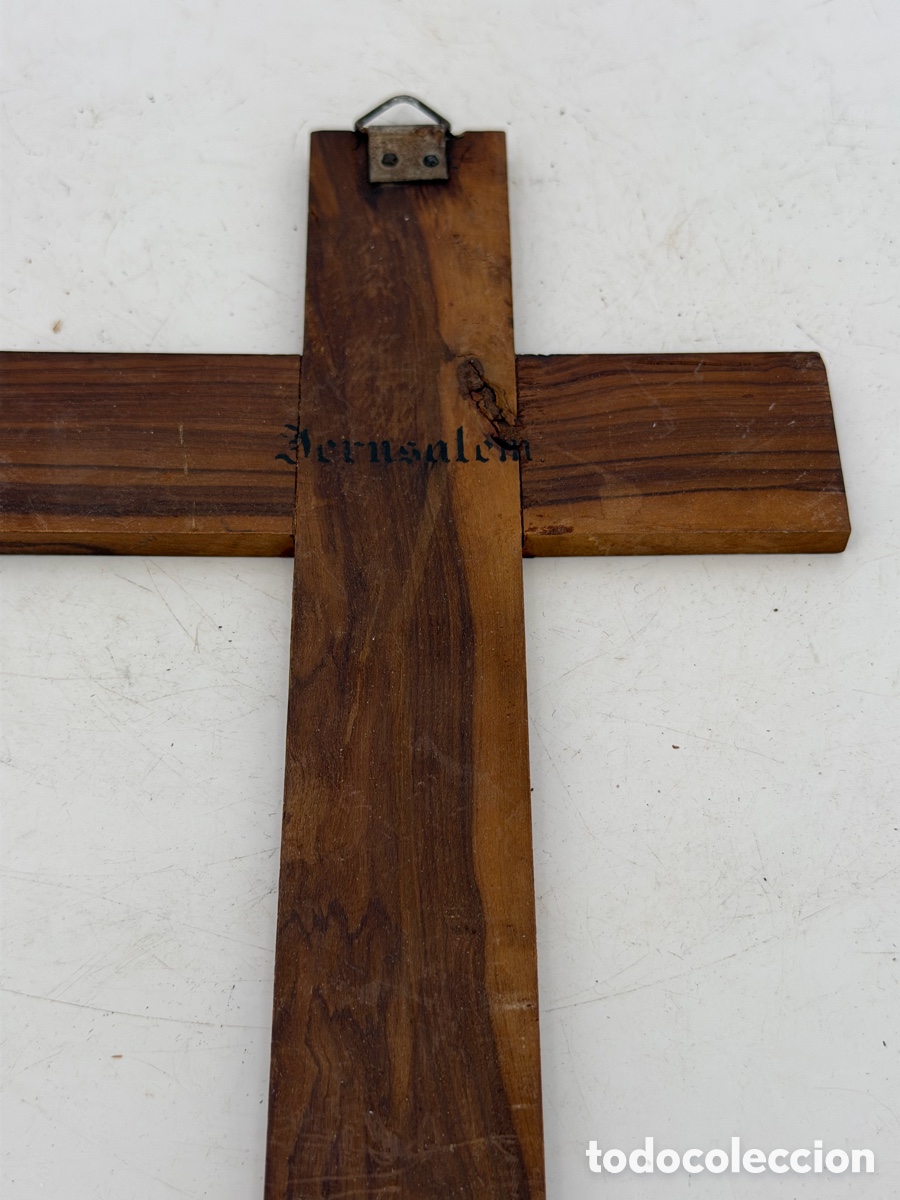 Antig&uuml;edades: Antigua Cruz de Madera Jerusal&eacute;n - Foto 4