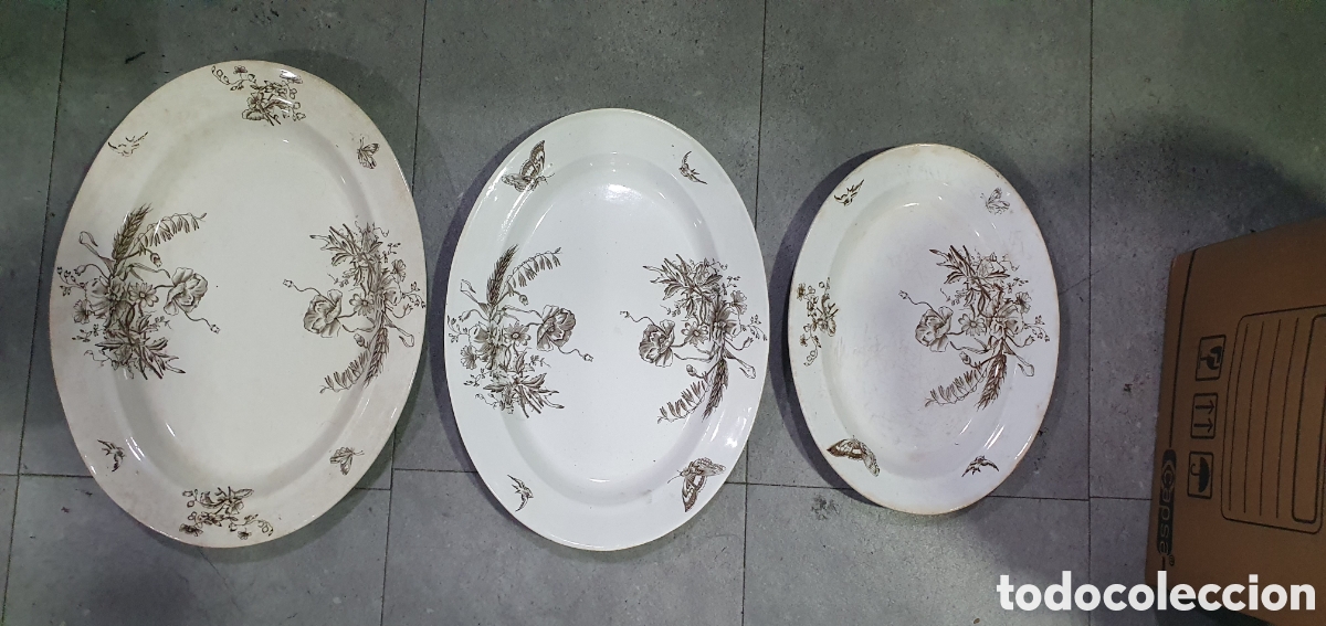 Antig&uuml;edades: Lote de 3 fuentes Pickman S. A. Sevilla. (L135)