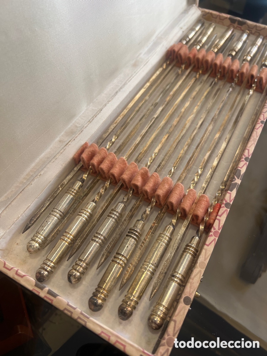 Antig&uuml;edades: BROCHETAS CON ESTUCHE PARA BARBACOA - Foto 3
