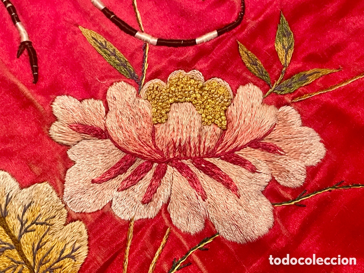 Antig&uuml;edades: Bordado Antiguo con Flores - Foto 5