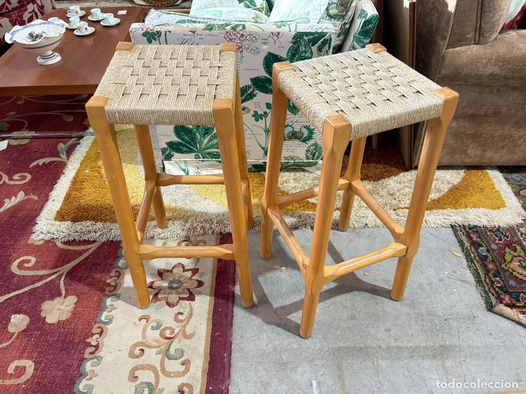 Antig&uuml;edades: PAREJA DE TABURETES ALTOS - Foto 3