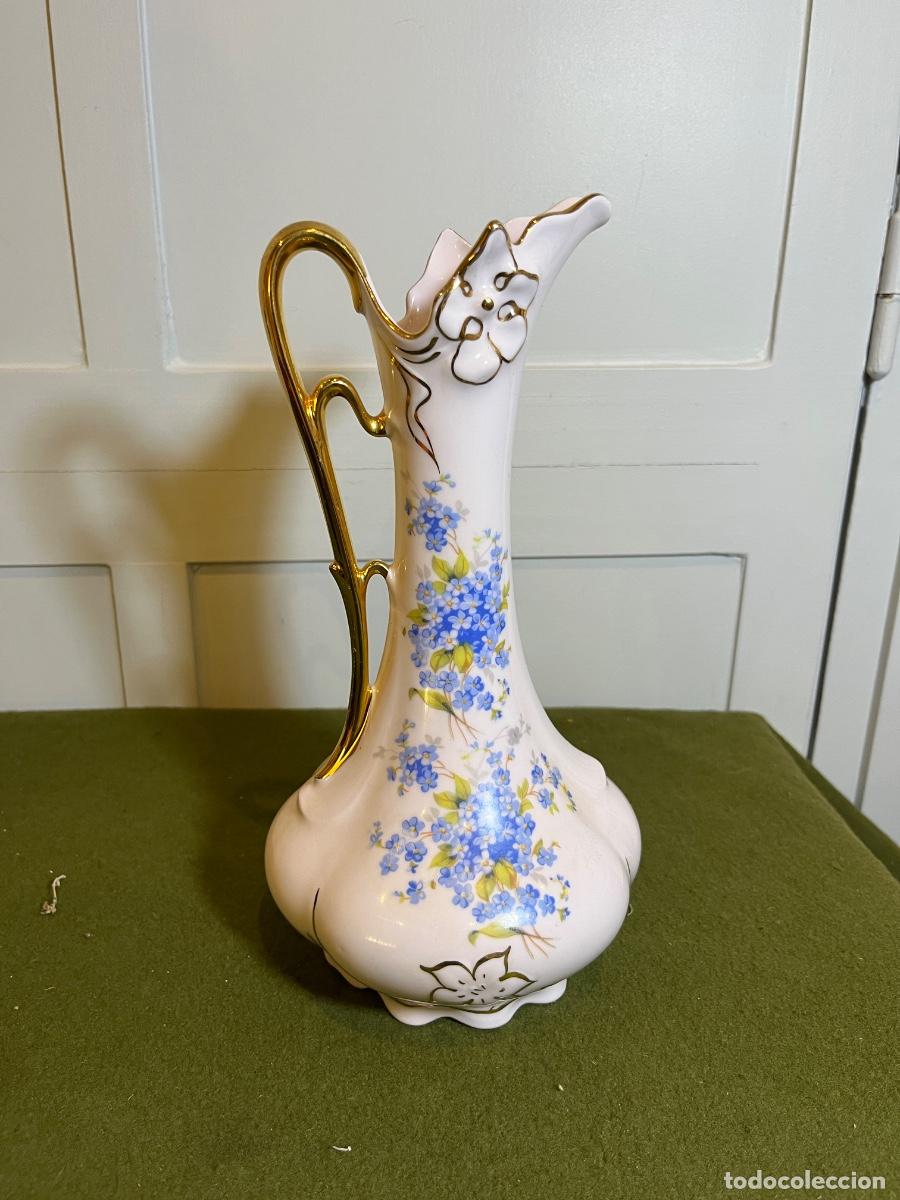 Antiques: Jarra florero de porcelana H&C Haas & Czjzek Bohemia Checoslovaquia 25 cm &ndash; Art Nouveau &ndash; Dorados