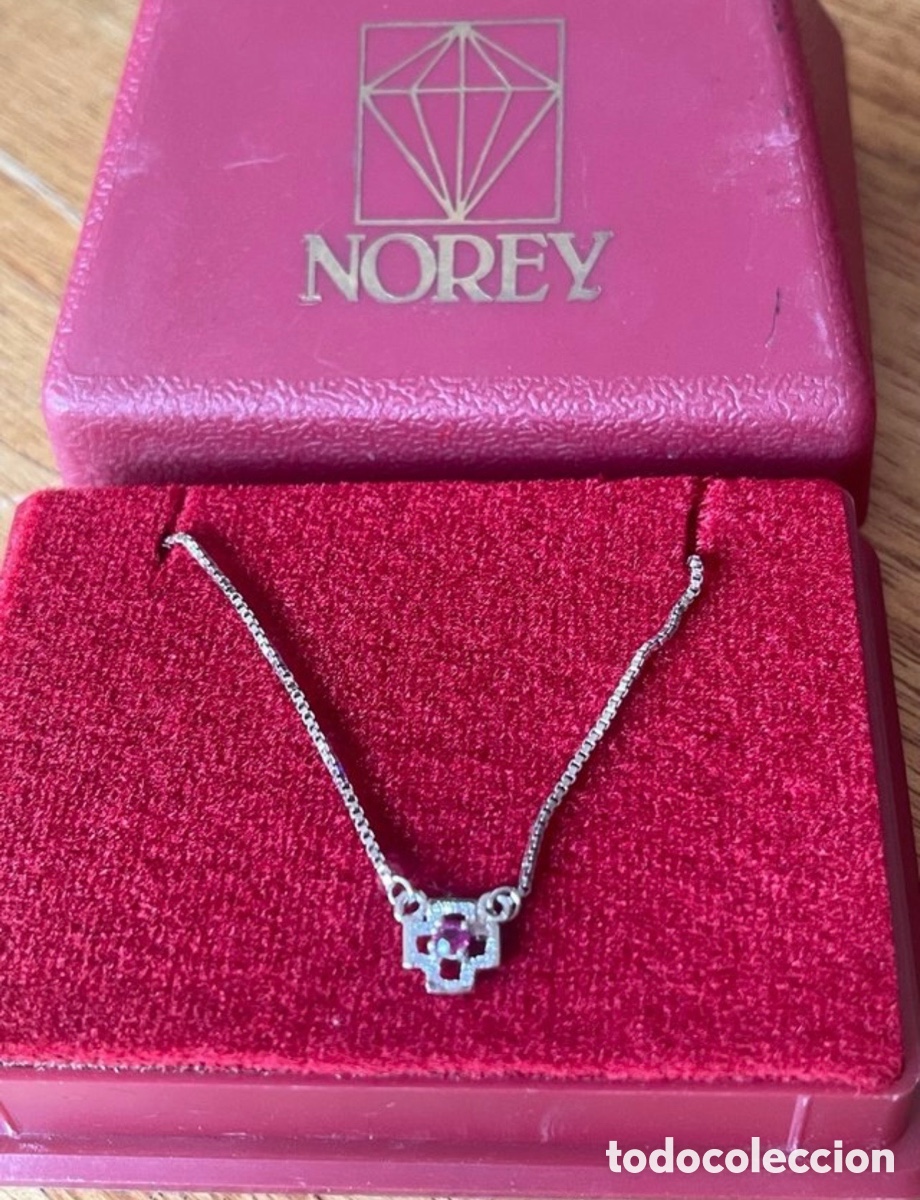 Antig&uuml;edades: Collar Plata 925 con Colgante y Estuche Norey