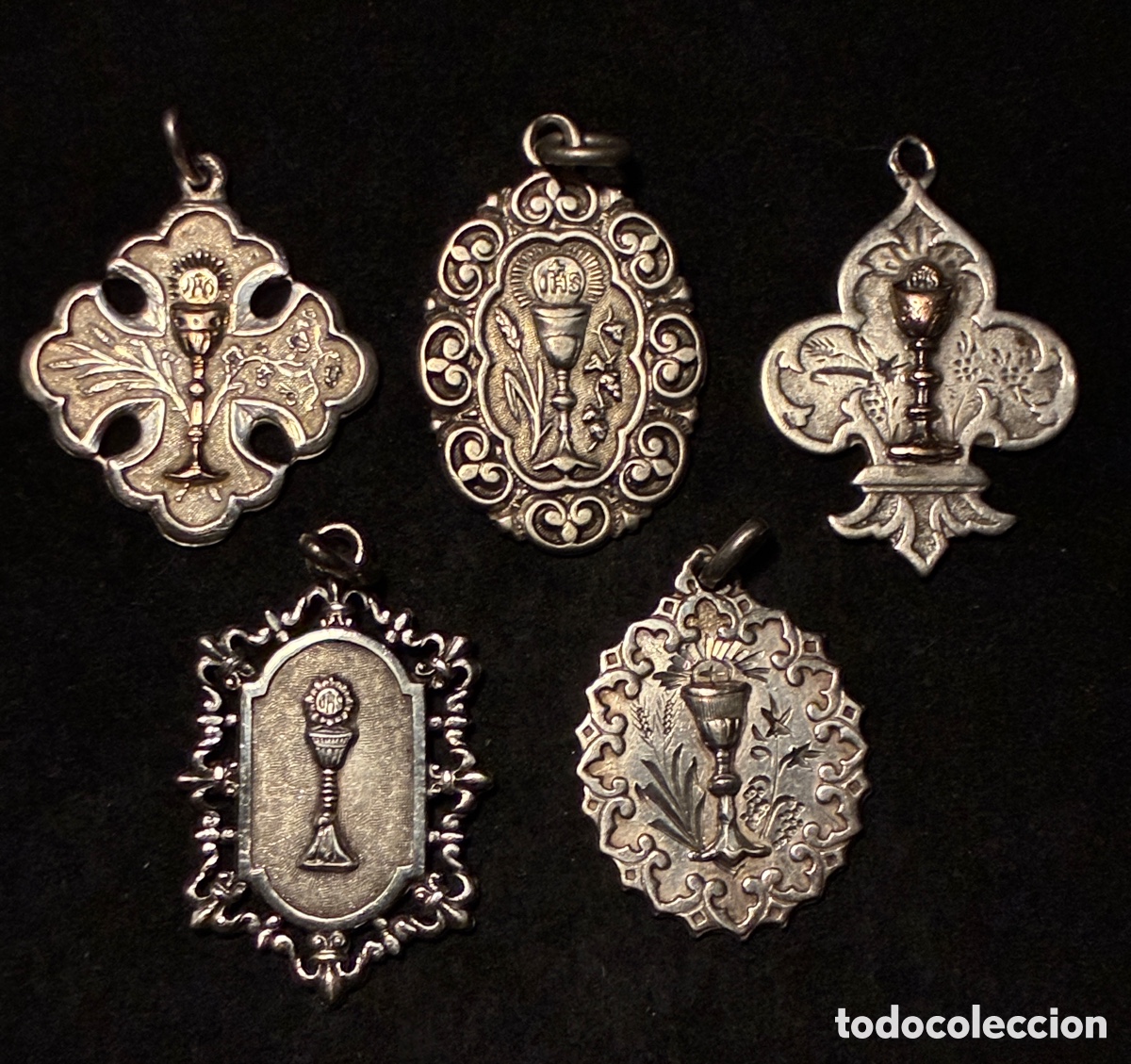 Antiquit&eacute;s: Especial lote de medallas religiosas en plata XIX-XX