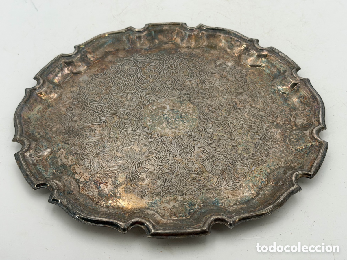 Antig&uuml;edades: Antigua Bandeja Plateada - Foto 2