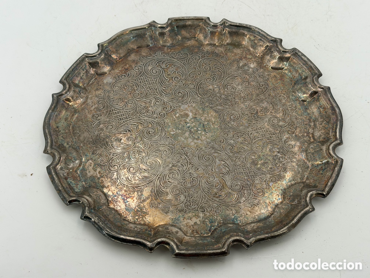 Antig&uuml;edades: Antigua Bandeja Plateada - Foto 3
