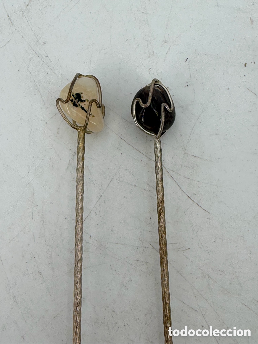 Antig&uuml;edades: Cucharas Plateadas con Piedras - Foto 4