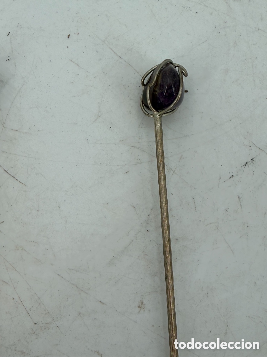 Antig&uuml;edades: Cucharas Plateadas con Piedras - Foto 5