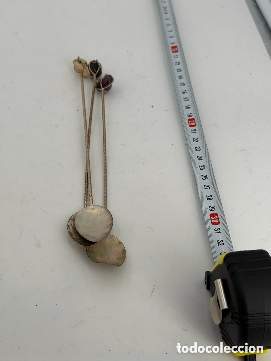 Antig&uuml;edades: Cucharas Plateadas con Piedras - Foto 7