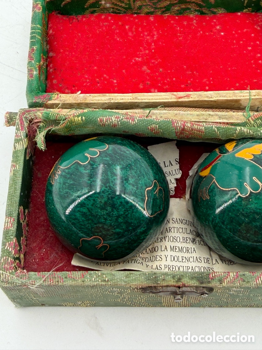 Antig&uuml;edades: Bolas Sonajero Esmaltadas - Foto 4