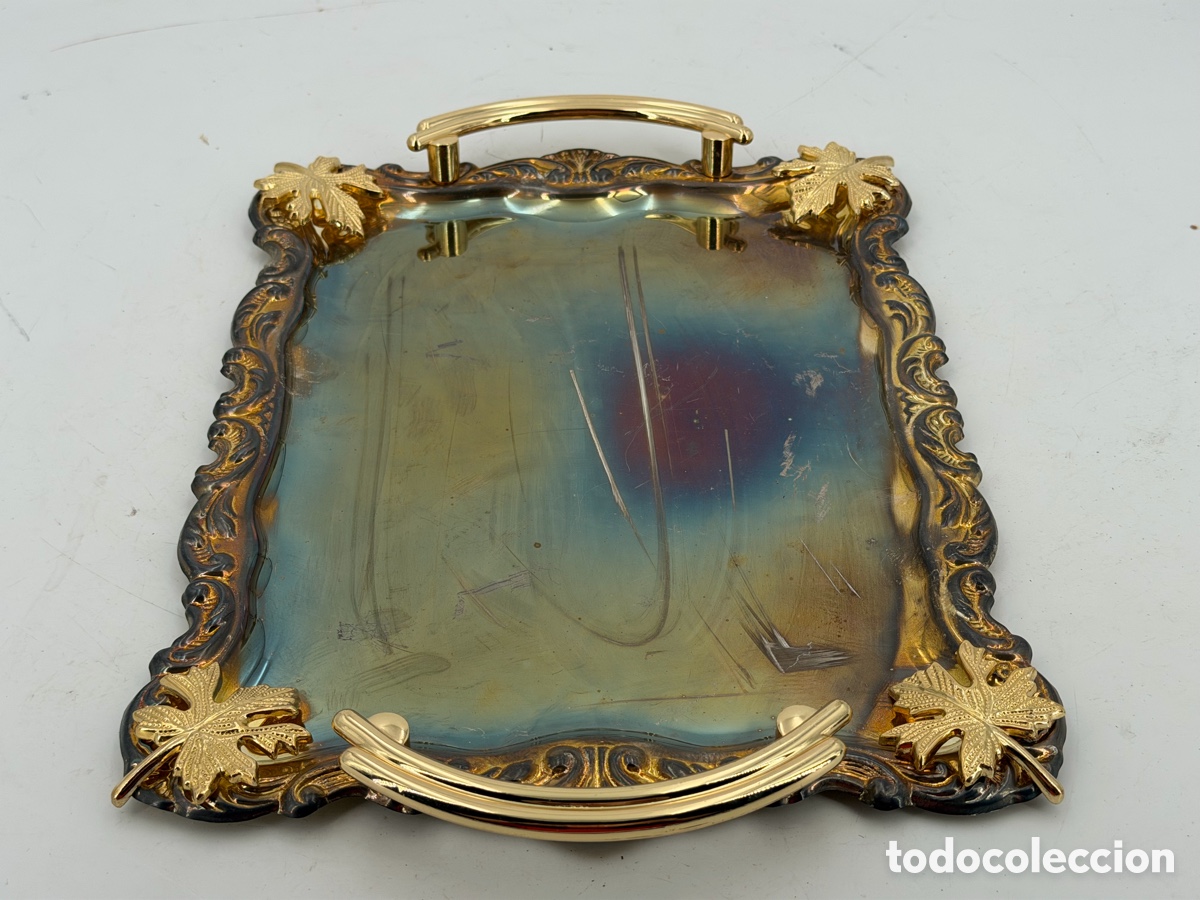 Antig&uuml;edades: Antigua Bandeja Plateada - Foto 2