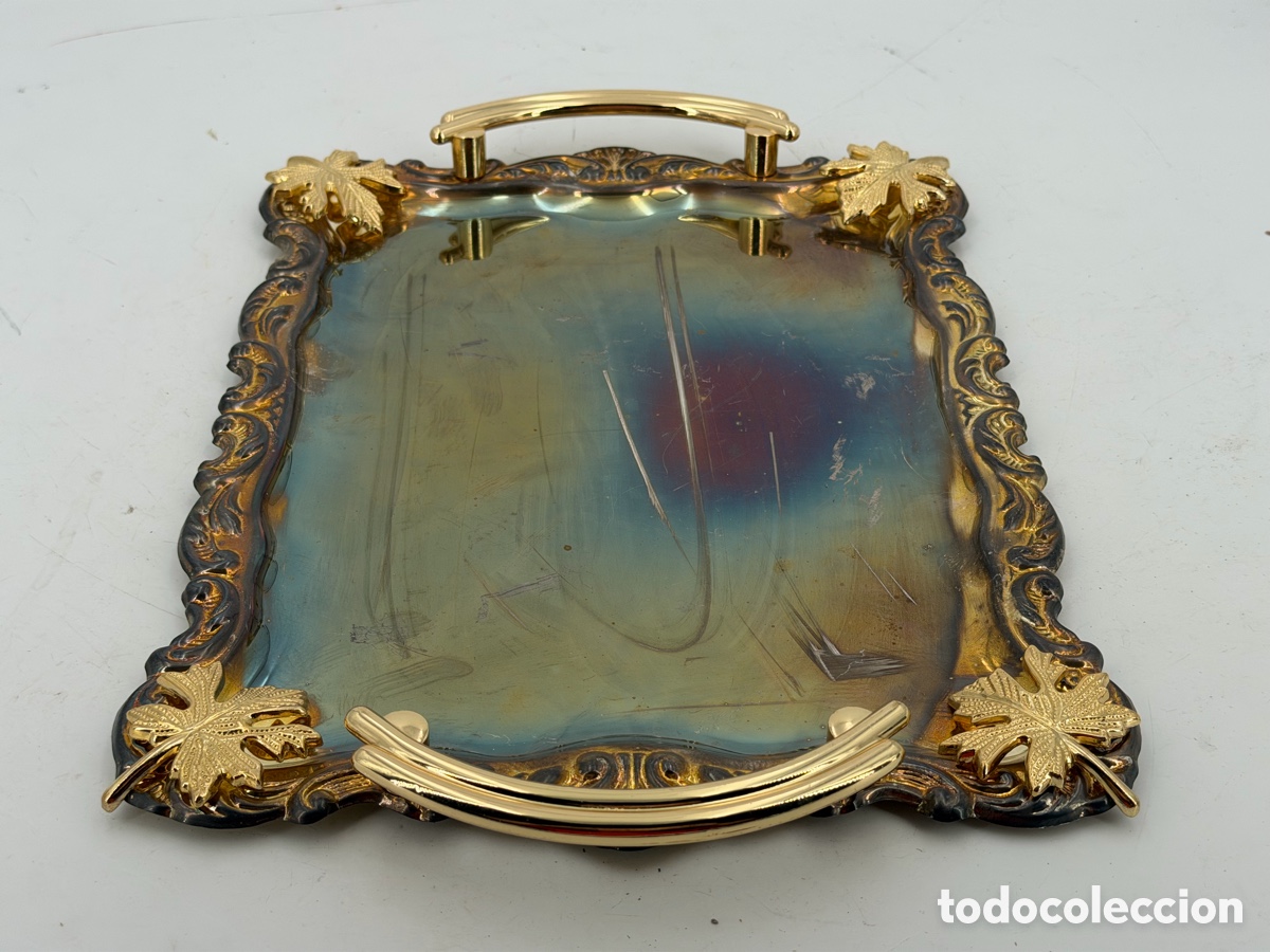 Antig&uuml;edades: Antigua Bandeja Plateada - Foto 3