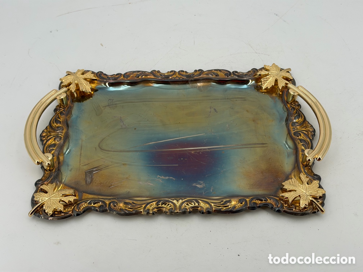 Antig&uuml;edades: Antigua Bandeja Plateada - Foto 5