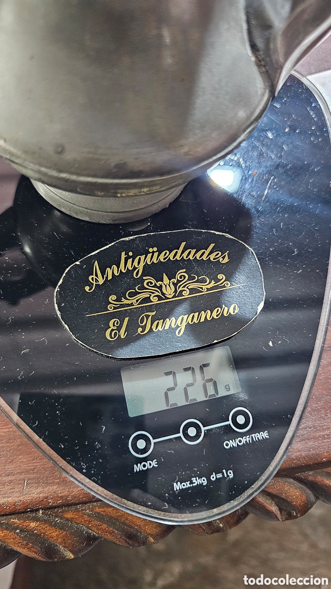 Antig&uuml;edades: Antigua tetera de peltre - Foto 6