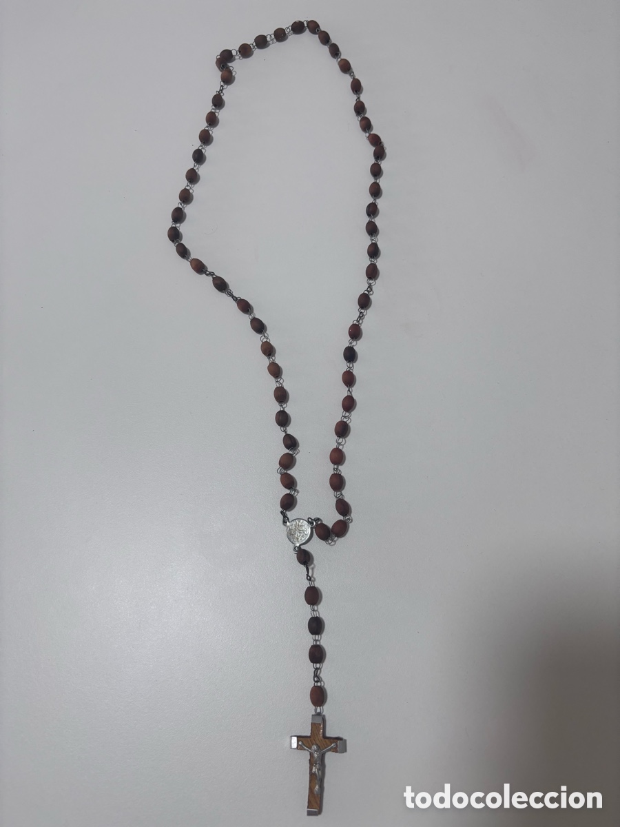 Antig&uuml;edades: Rosario de madera y metal - Foto 2