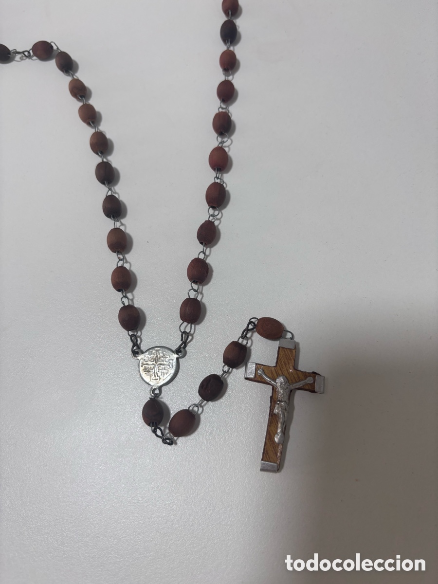 Antig&uuml;edades: Rosario de madera y metal - Foto 1