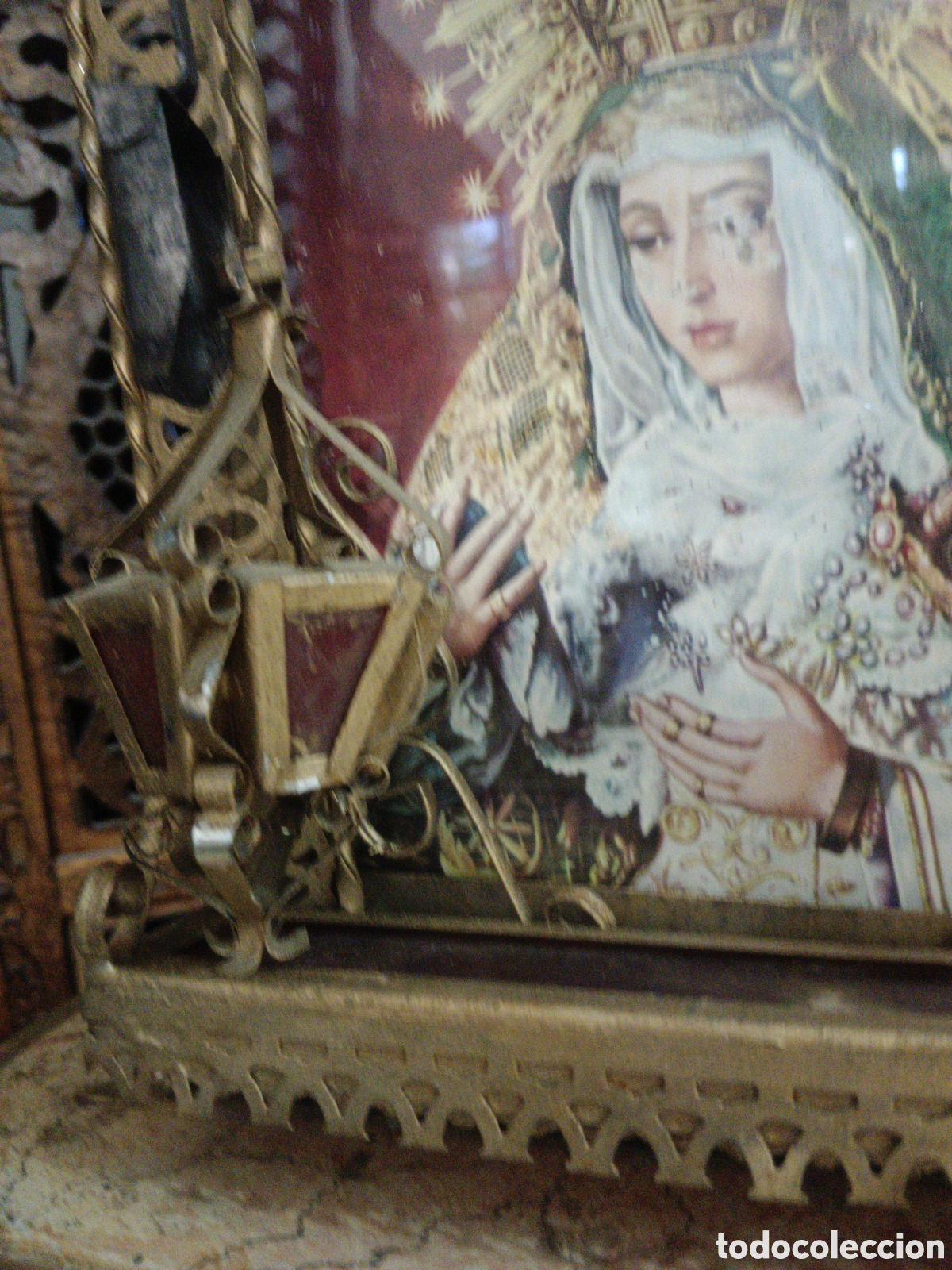 Antig&uuml;edades: Altar con farolillos y cristal rojo - Foto 3