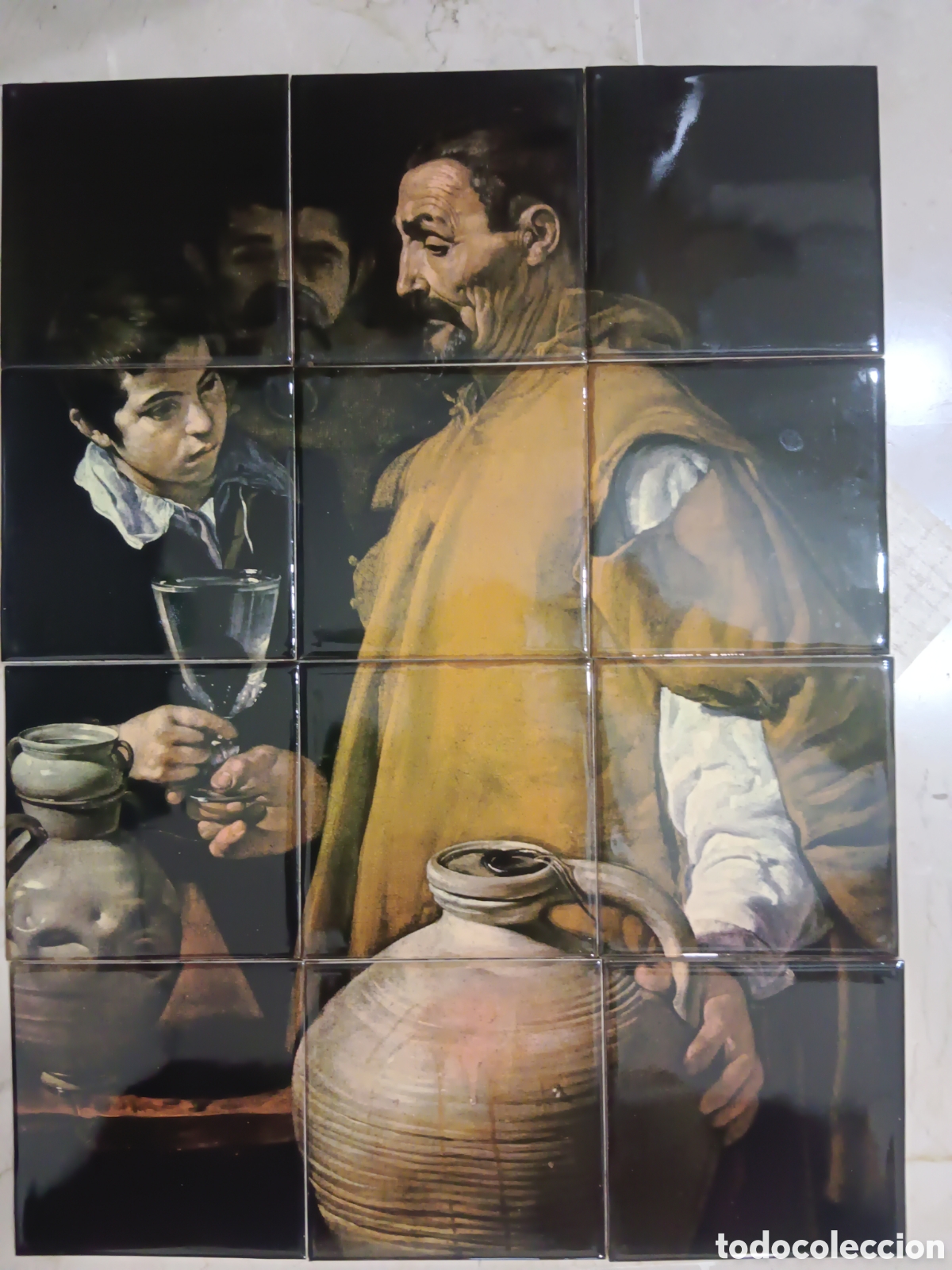 Antig&uuml;edades: Mosaico de azulejos pintados a manos