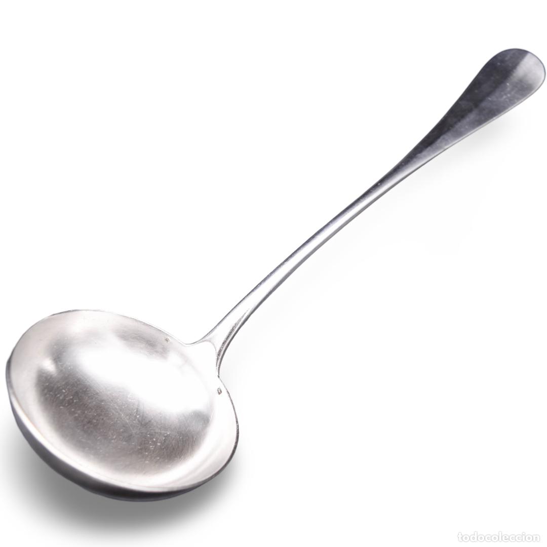 Antig&uuml;edades: Cuchar&oacute;n de alpaca de gran tama&ntilde;o - Foto 1