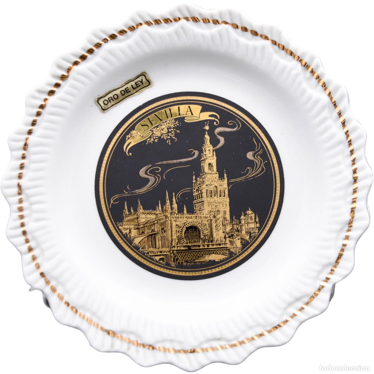 Antiques: Platillo porcelana y oro, Sevilla