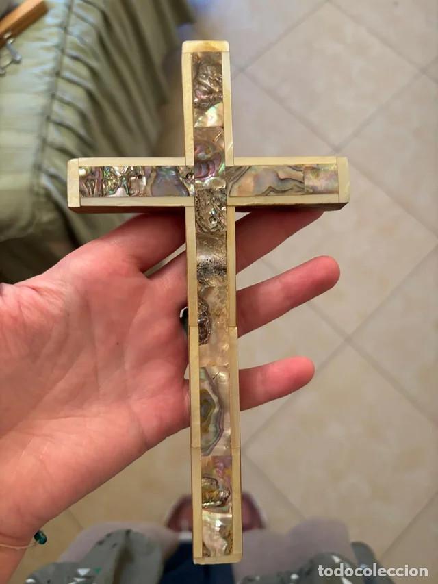 Antig&uuml;edades: Cruz de Jerusal&eacute;n Madera y N&aacute;car - Foto 1