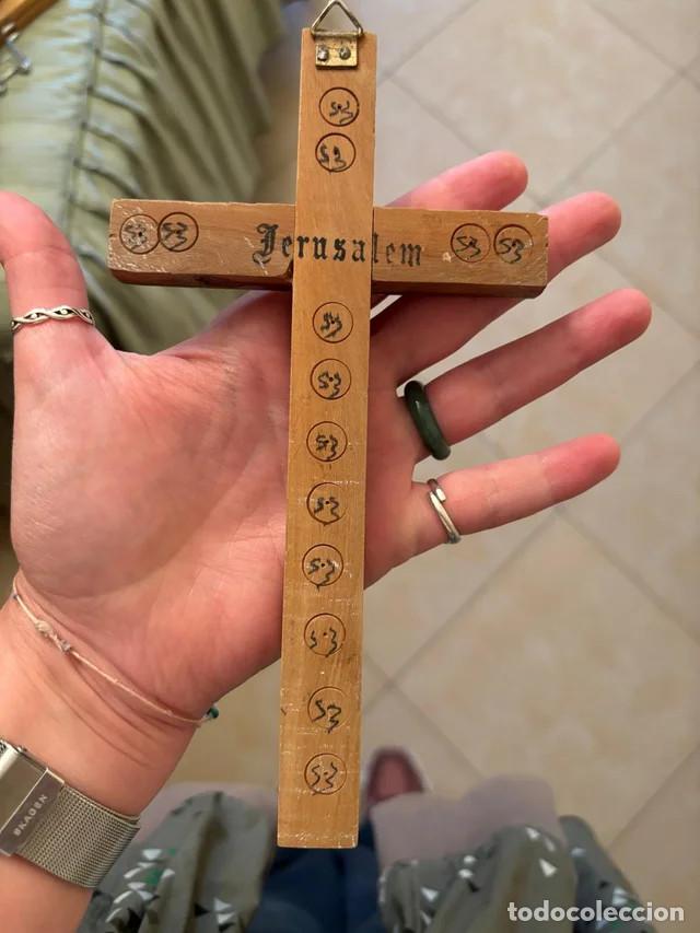 Antig&uuml;edades: Cruz de Jerusal&eacute;n Madera y N&aacute;car - Foto 2
