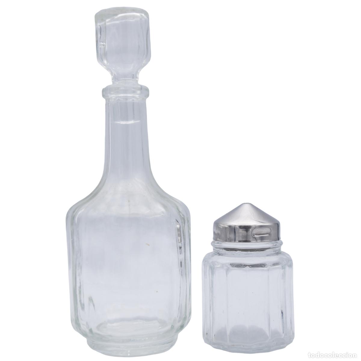 Oggetti Antichi: Salero y bote de cristal