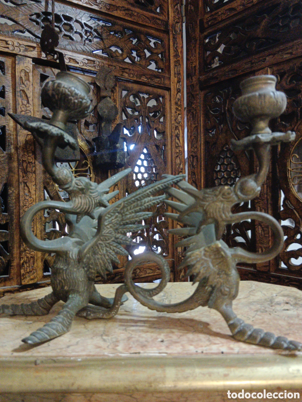 Antig&uuml;edades: Conjunto de apliques en bronce - Foto 2