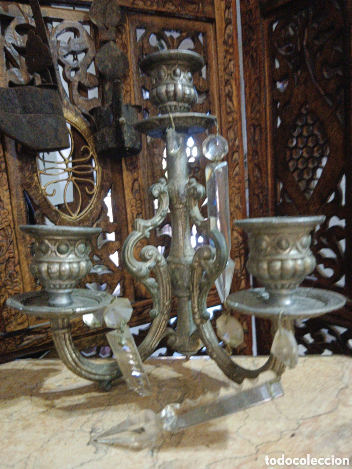 Antig&uuml;edades: Conjunto de apliques en bronce - Foto 7