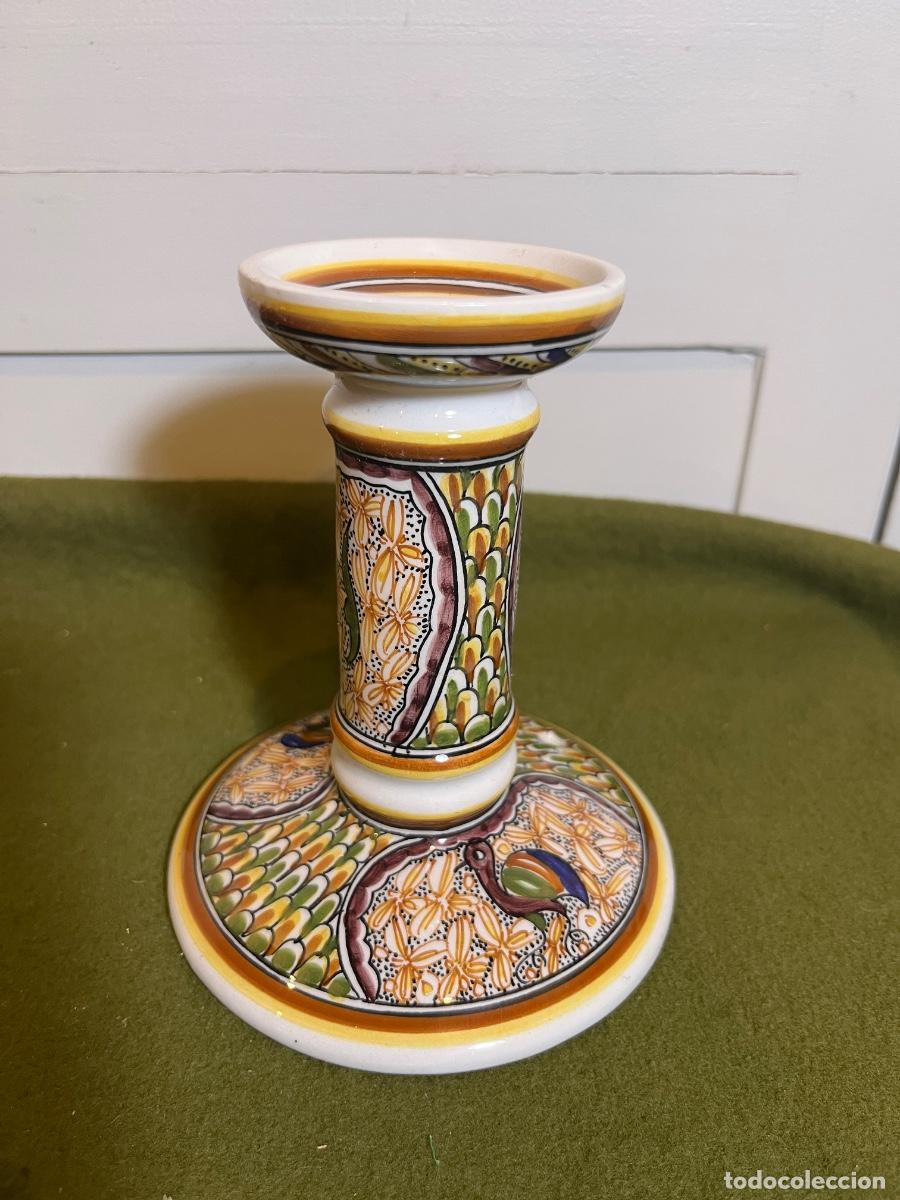 Oggetti Antichi: Antiguo Candelero de Cer&aacute;mica Conimbriga Coimbra &ndash; Pintado a Mano &ndash; Sec. XV &ndash; Firmado Isabel &ndash; Portu