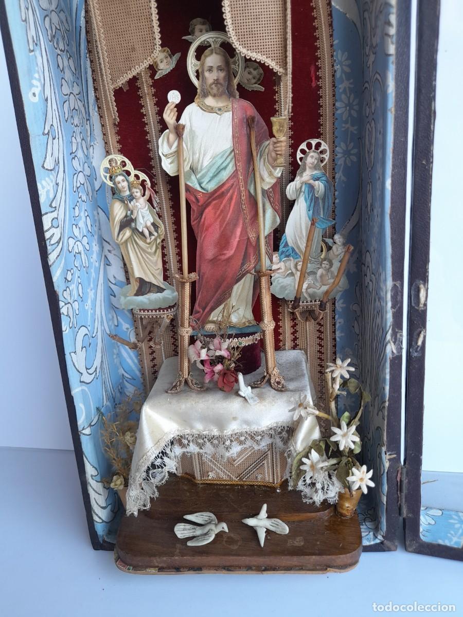 Antig&uuml;edades: Capilla representando un altar, trabajo monjil - Foto 3