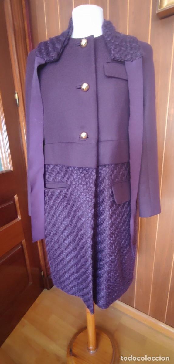 Antig&uuml;edades: ABRIGO PURIFICACI&Oacute;N GARC&Iacute;A MORADO TALLA 38 &ndash; ALGOD&Oacute;N Y LANA