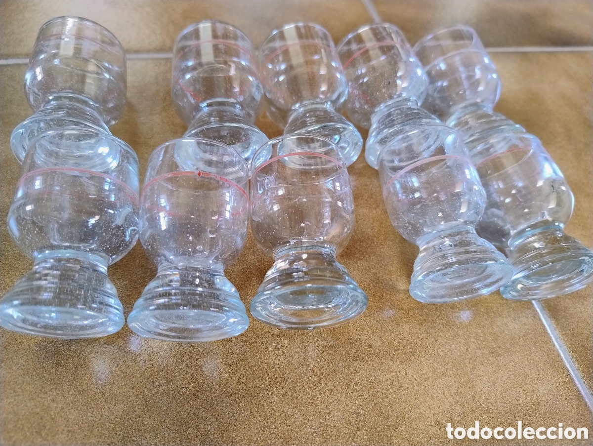 Antig&uuml;edades: Lote chupitos vidrio soplado - Foto 3