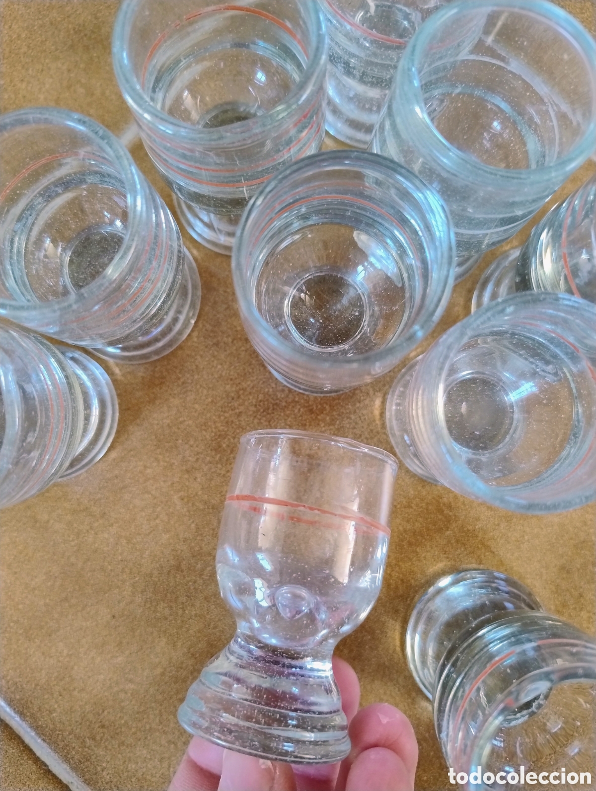 Antig&uuml;edades: Lote chupitos vidrio soplado - Foto 6