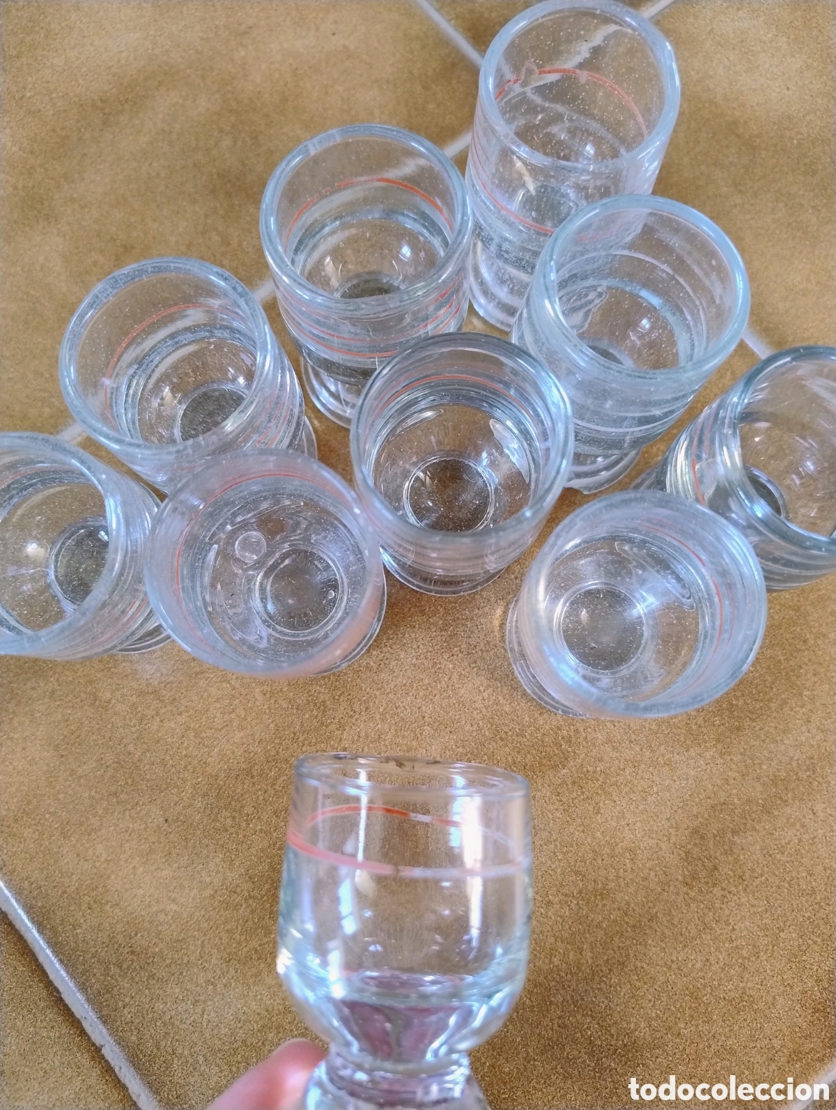Antig&uuml;edades: Lote chupitos vidrio soplado - Foto 7