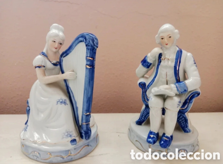 Antig&uuml;edades: Pareja figuras porcelana
