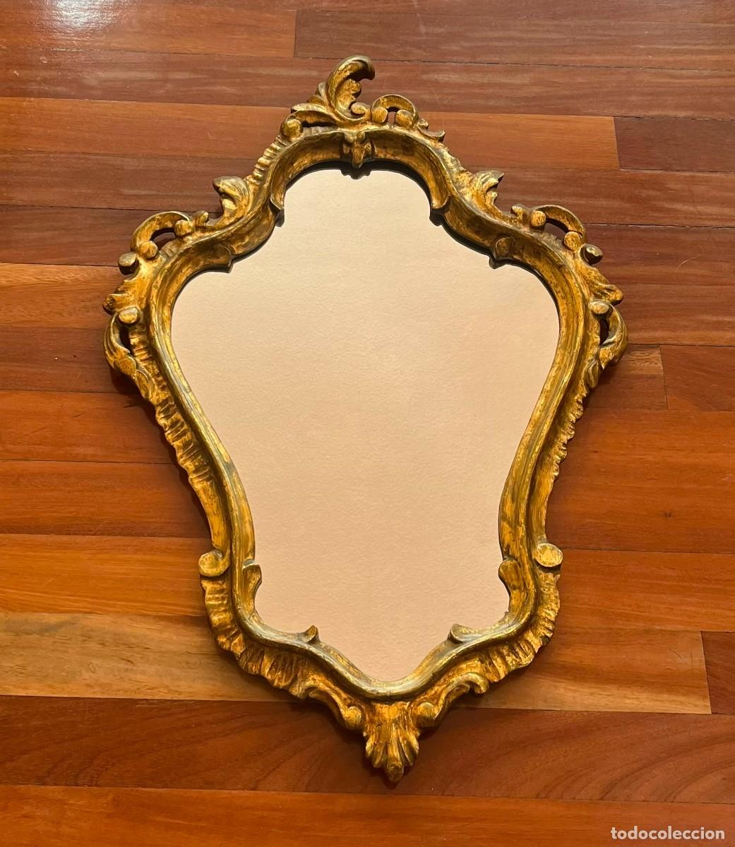 Antig&uuml;edades: Espejo vintage a&ntilde;os 50-70 estilo barroco/rococ&oacute; dorado