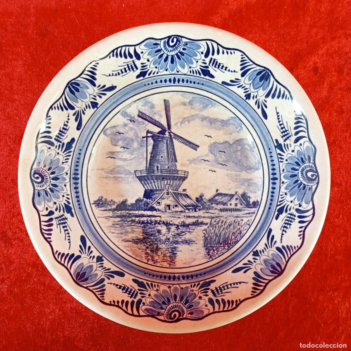Antig&uuml;edades: PLATO DECORATIVO - BOL DE FRUTA - PORCELANA HOLANDESA - DELFT - 23 X 6 CM
