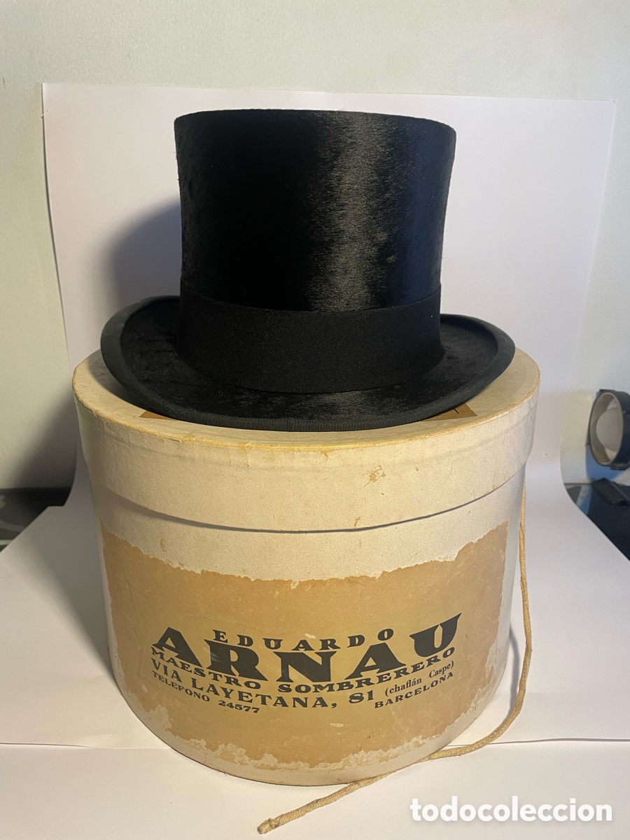 Antiguidades: Sombrero de seda natural &ndash; Eduardo Arnau &ndash; Barcelona &ndash; Casa fundada en 1870