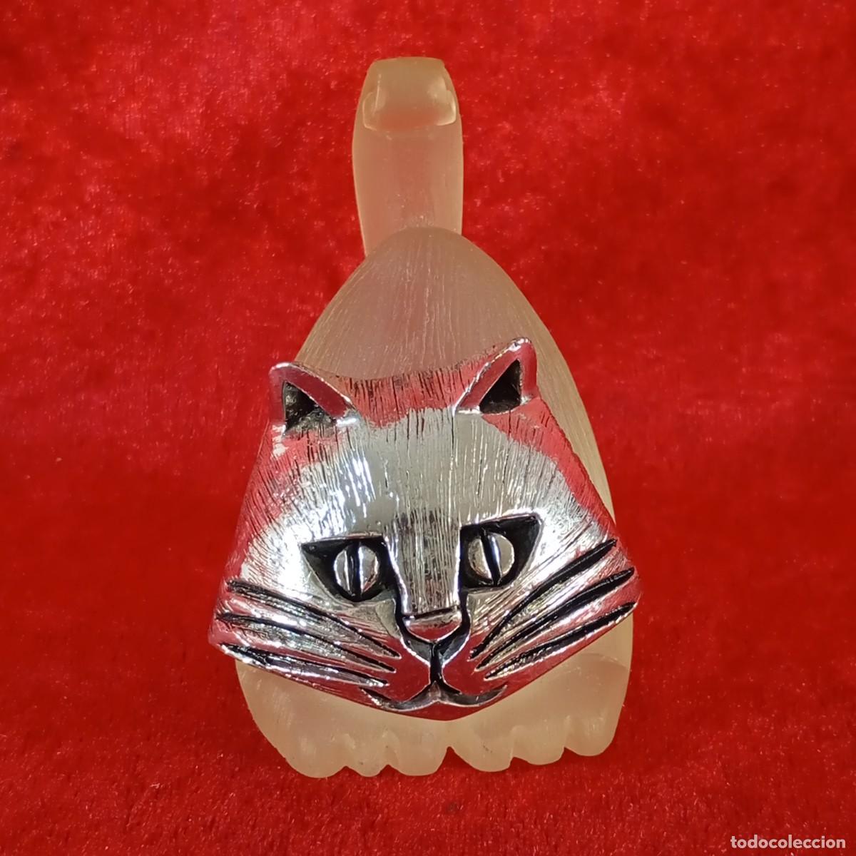 Antig&uuml;edades: GATO EN CRISTAL TALLADO Y BA&Ntilde;O DE PLATA - ZETA STUDIO D'ARTE - ARGENTO DI QUALIT&Agrave; - MADE IN ITALY