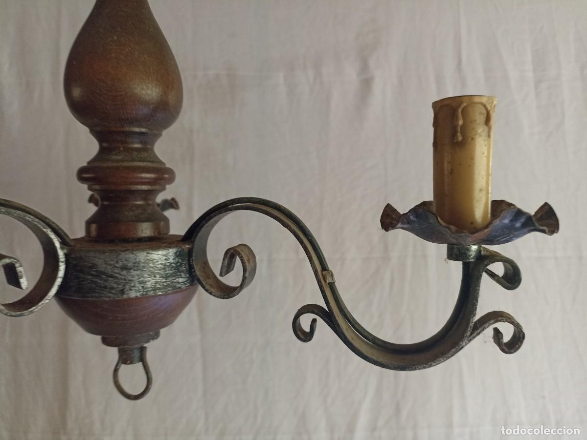 Antig&uuml;edades: Vieja l&aacute;mpara de techo, 3 brazos - Foto 2